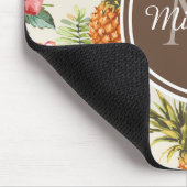 Exotisches tropisches Ananas, florbraune Monogramm Mousepad (Ecke)