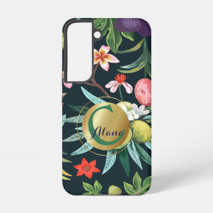 Exotisches tropisches Blumenparadies-Monogramm Samsung Galaxy Hülle