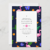 Exotisches tropisches Flamingo-Brautparty Einladung (Vorderseite)