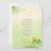 Exotisches tropisches geometrisches Brautparty Einladung (Vorderseite)