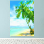 *~* Exotisches tropisches PALM Tree Beach AP13 Leinwanddruck (Insitu (Holzboden))