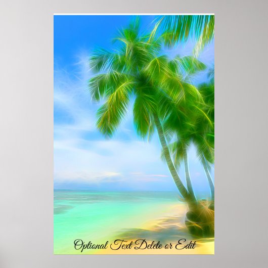 *~* Exotisches tropisches PALM Tree Beach AP13 Poster (Vorne)