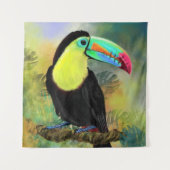Exotisches tropisches Toco Tapestry Toucan Bird Ma Wandteppich (Vorderseite)