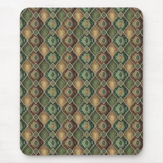 Exotisches verziertes geometrisches Schlangenhaut- Mousepad (Vorne)