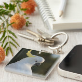 Exotisches Weißes Kakadu Schlüsselanhänger (Vorderseite rechts)