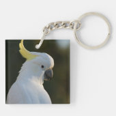 Exotisches Weißes Kakadu Schlüsselanhänger (Rückseite)