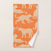 Exotisches Wild Leopard Muster Helles Orange Somme Badhandtuch Set (Handtuch)