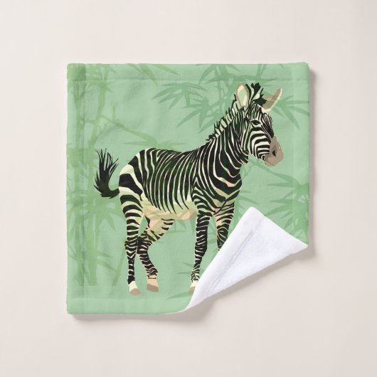 Exotisches Zebra mit Bamboo Badhandtuch Set (Waschlappen)