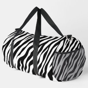 Exotisches Zebramuster Schwarz und Weiß Duffle Bag