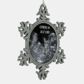 Expectant Baby Christmas Keepake Schneeflocken Zinn-Ornament (Links)