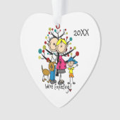 Expectant Couple, Boy and Dog Acrylic Ornament (Vorderseite)