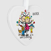 Expectant Couple, Boy and Dog Acrylic Ornament (Vorderseite)