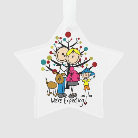 Expectant Couple, Boy and Dog Acrylic Ornament (Vorderseite)