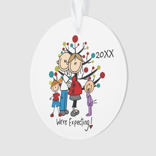 Expectant Couple, Boy, Girl Christmas Ornament (Vorderseite)