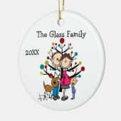 Expectant Couple Boy Two Dogs Keramik Ornament (Links)
