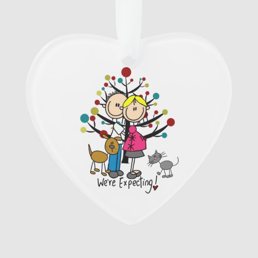 Expectant Couple, Dog and Cat Acrylic Ornament (Vorderseite)