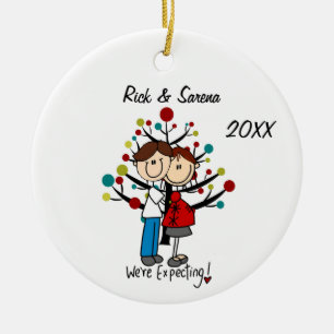 Expectant Couple Holiday Ornament