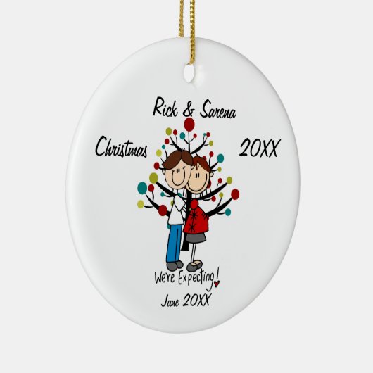 Expectant Couple Holiday Ornament (Rechts)