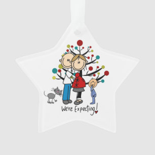 Expectant Couple Kleinkind Boy Akronylic Ornament