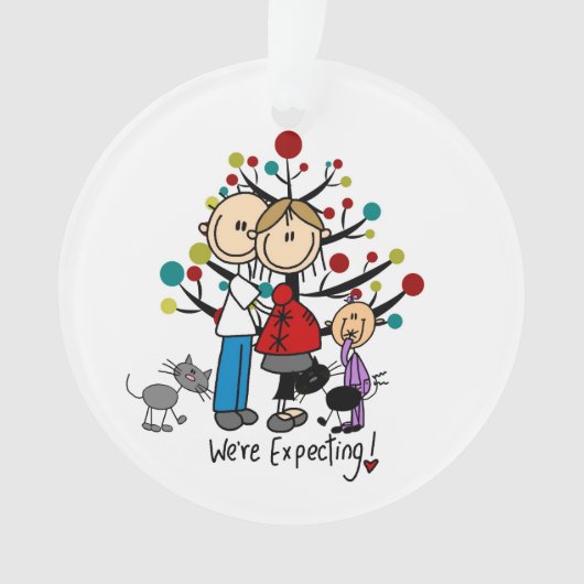 Expectant Couple Kleinkind Girl Acrylic Ornament (Vorderseite)