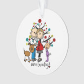 Expectant Couple Kleinkind Girl Hund Acrylschmuck Ornament (Vorderseite)