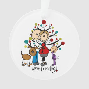 Expectant Couple Kleinkind Girl Hund Acrylschmuck Ornament