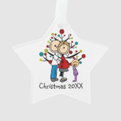 Expectant Couple Kleinkind Girl Weihnachtsschmuck Ornament (Rückseite)