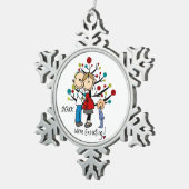 Expectant Couple mit Boy Snowflake Ornament (Rechts)