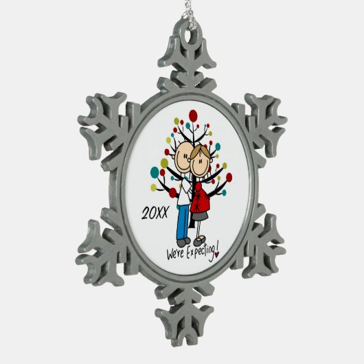 Expectant Couple Snowflake Ornament (Links)