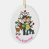 Expectant Couple, Two Cats, Dog Ornament (Rechts)