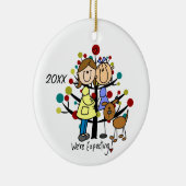 Expectant Couple Two Mama Hunde Holiday Ornament (Rechts)