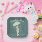 Expectant Mama mit Umbrella Pappteller (Party)