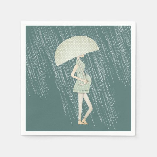 Expectant Mama mit Umbrella Serviette (Vorderseite)