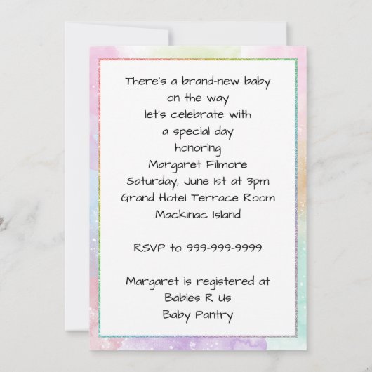 Expectant Mother Baby Shower Einladung (Rückseite)