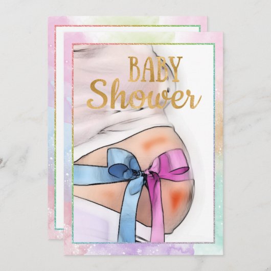 Expectant Mother Baby Shower Einladung (Vorne/Hinten)