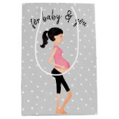 Expectant Mother on Polka Dots Mittlere Geschenktüte (Vorderseite)