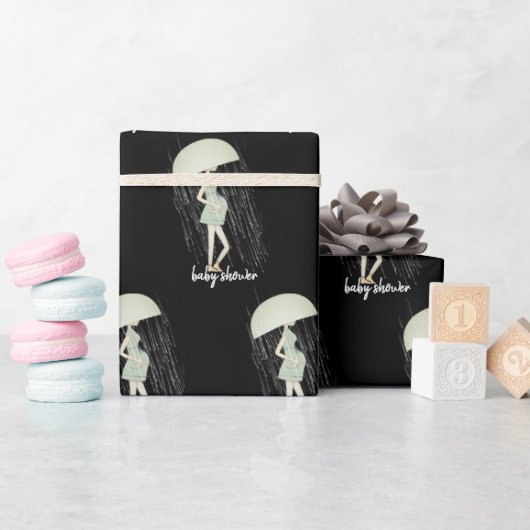 Expectant Mutter mit Umbrella Geschenkpapier (Babyparty)