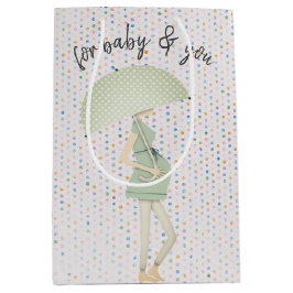 Expectant Mutter mit Umbrella Mittlere Geschenktüte