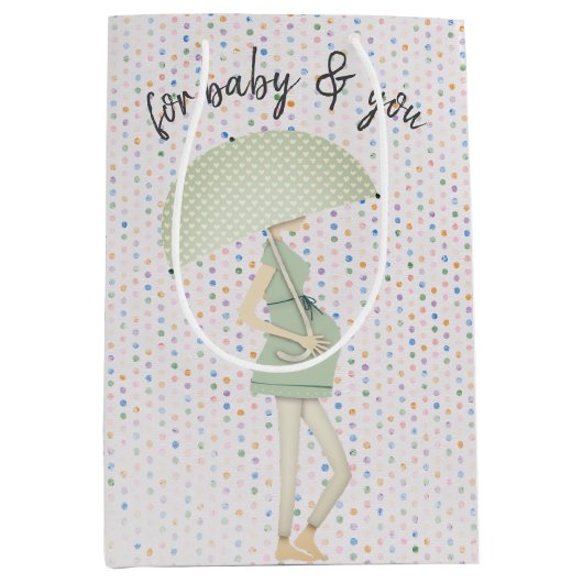 Expectant Mutter mit Umbrella Mittlere Geschenktüte (Vorderseite)