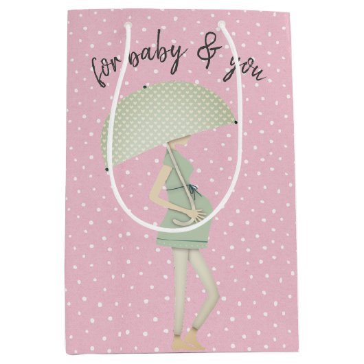 Expectant Mutter mit Umbrella Mittlere Geschenktüte (Vorderseite)