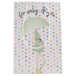 Expectant Mutter mit Umbrella Mittlere Geschenktüte