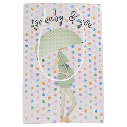 Expectant Mutter mit Umbrella Mittlere Geschenktüte (Vorderseite)