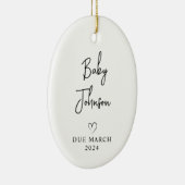 Expectant Parents Foto Baby Due 2024 Keramik Ornament (Rechts)
