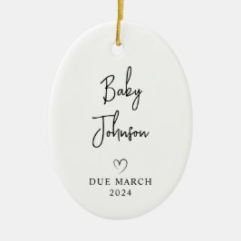 Expectant Parents Foto Baby Due 2024 Keramik Ornament