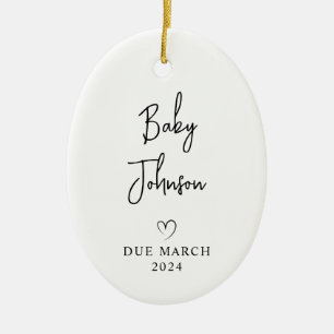 Expectant Parents Foto Baby Due 2024 Keramik Ornament