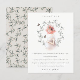 Expectant women Foliage Baby Shooter Vielen Dank Postkarte