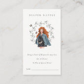 Expectant Women Foliage Diaper Raffle Baby Dusche Begleitkarte (Vorderseite)