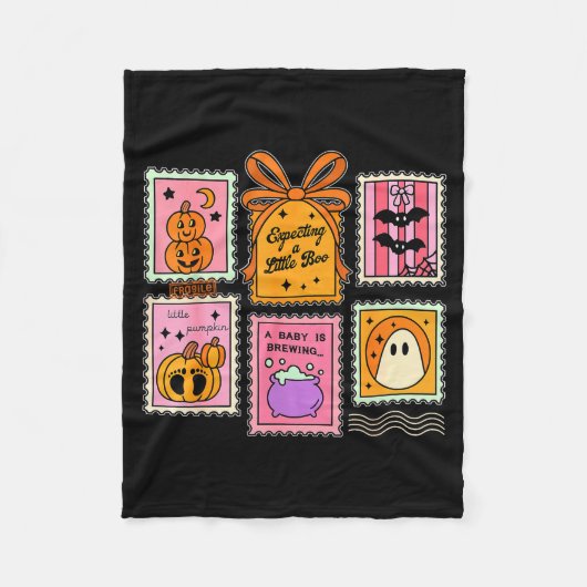 Expecting A Little Boo Cute Ghost Pumpkin Bat Anno Fleecedecke (Vorderseite)