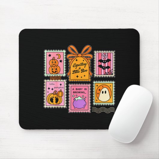 Expecting A Little Boo Cute Ghost Pumpkin Bat Anno Mousepad (Mit Mouse)