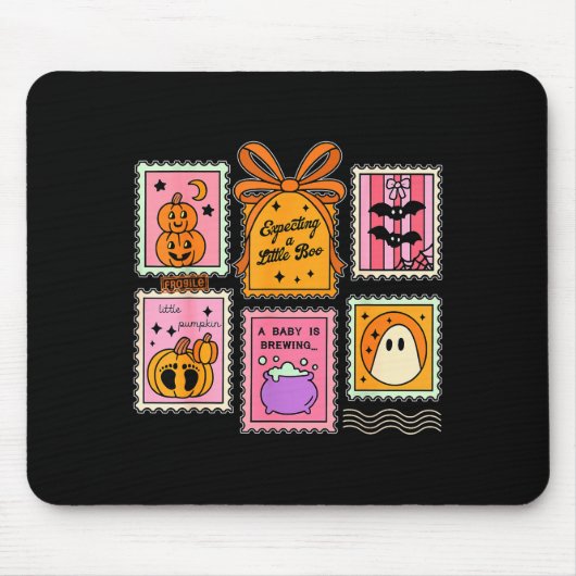 Expecting A Little Boo Cute Ghost Pumpkin Bat Anno Mousepad (Vorne)